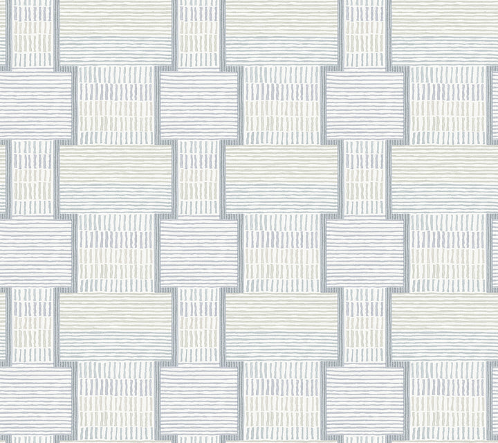 La Broderie Sky Blue Wallpaper by Lemieux et Cie Lemieux et Cie Signature Covers about 60.8 square feet 27-in by 27-ft long roll Unpasted 24 - Fabric Carolina -