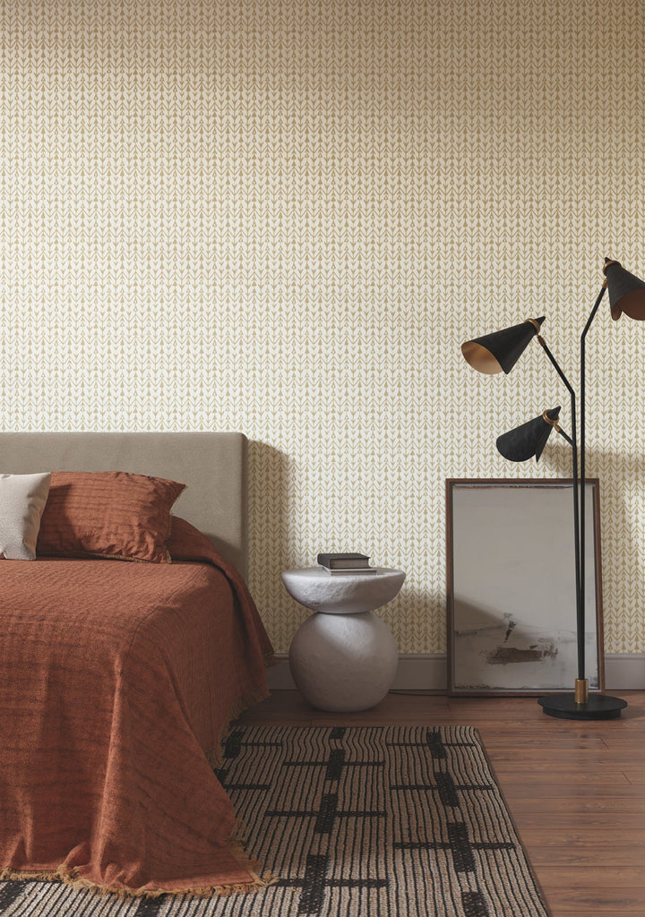 Martigue Stripe Ochre by Lemieux et Cie Wallpaper