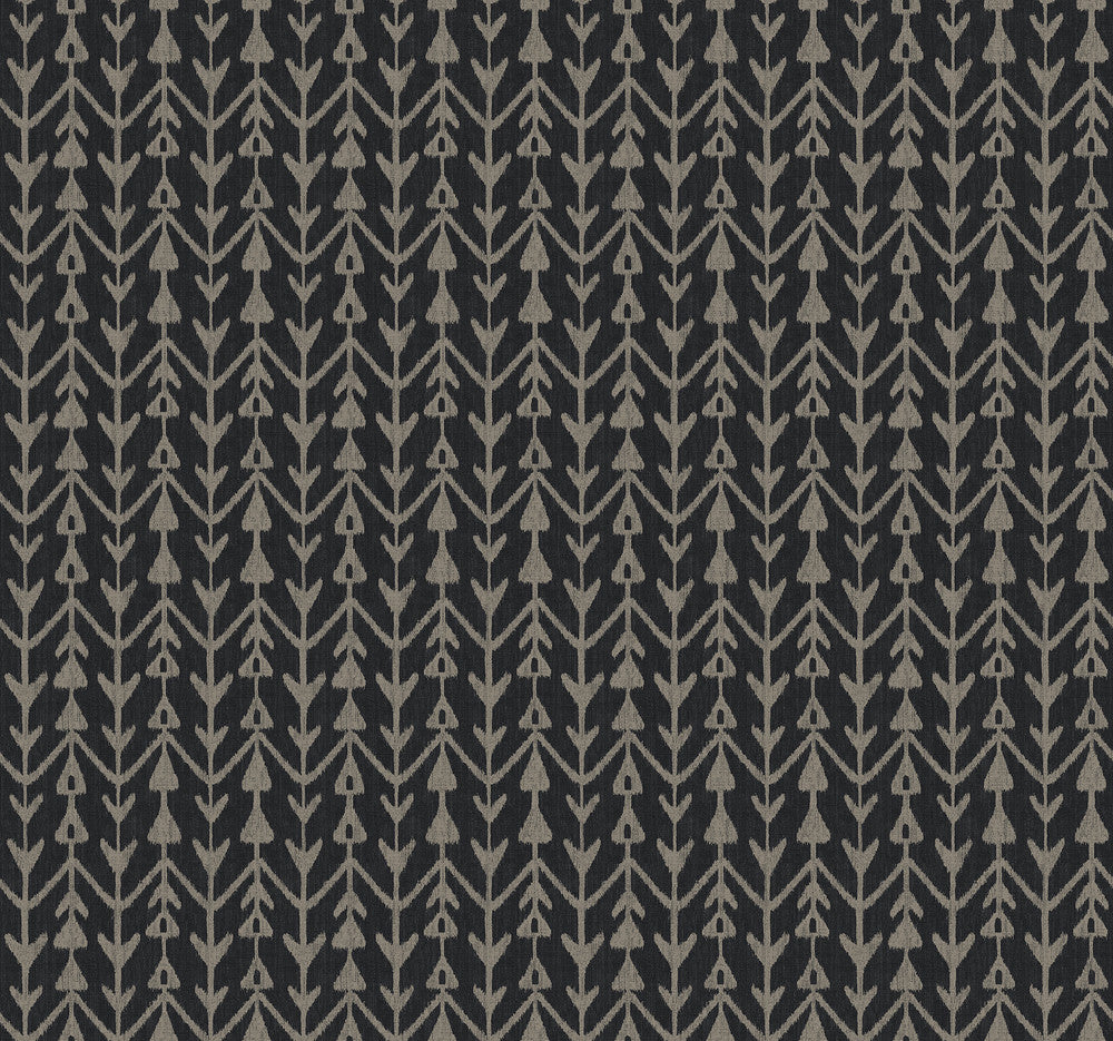 Martigue Stripe Black Wallpaper by Lemieux et Cie Lemieux et Cie Signature Covers about 60.8 square feet 27-in by 27-ft long roll Unpasted 25.25 - Fabric Carolina -