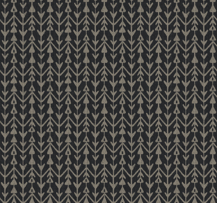 Martigue Stripe Black Wallpaper by Lemieux et Cie Lemieux et Cie Signature Covers about 60.8 square feet 27-in by 27-ft long roll Unpasted 25.25 - Fabric Carolina -