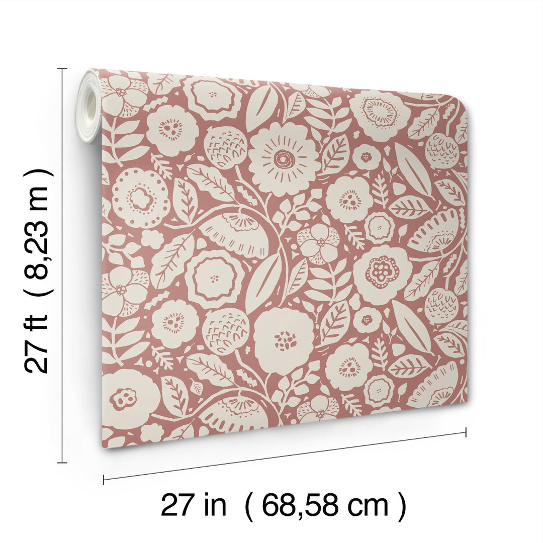 Camille Blossom Vintage Rose by Lemieux et Cie Wallpaper
