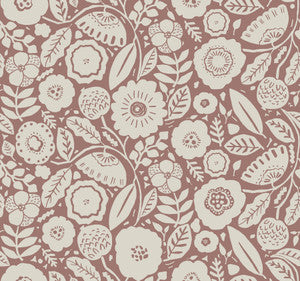 Camille Blossom Vintage Rose Wallpaper by Lemieux et Cie