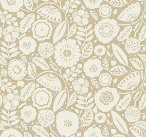 Camille Blossom Ochre Wallpaper by Lemieux et Cie