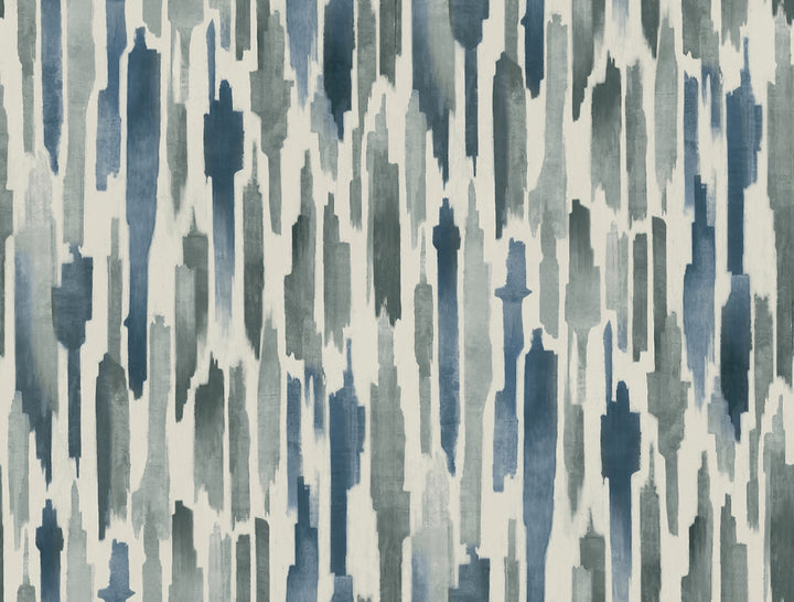Pluie Ocean Wallpaper by Lemieux et Cie Lemieux et Cie Signature Covers about 60.8 square feet 27-in by 27-ft long roll Unpasted 20.5 - Fabric Carolina -