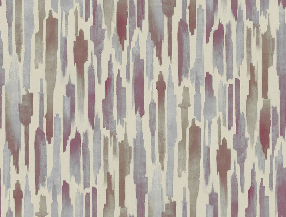 Pluie Multi Wallpaper by Lemieux et Cie Lemieux et Cie Signature Covers about 60.8 square feet 27-in by 27-ft long roll Unpasted 20.5 - Fabric Carolina -
