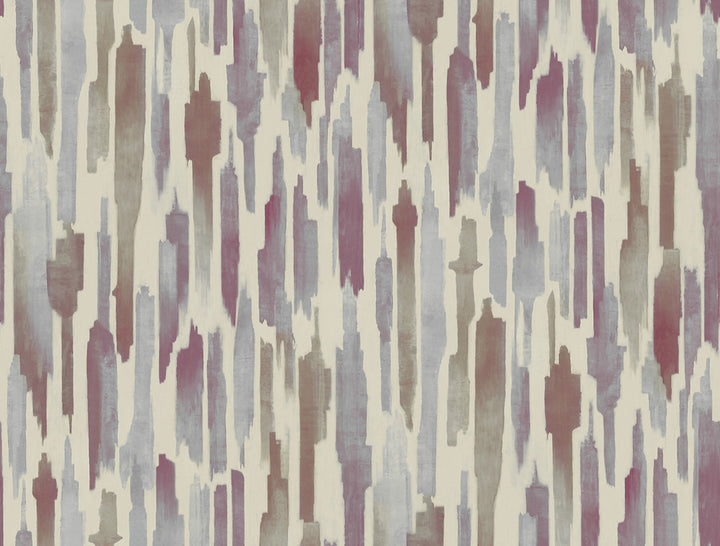 Pluie Multi Wallpaper by Lemieux et Cie Lemieux et Cie Signature Covers about 60.8 square feet 27-in by 27-ft long roll Unpasted 20.5 - Fabric Carolina -