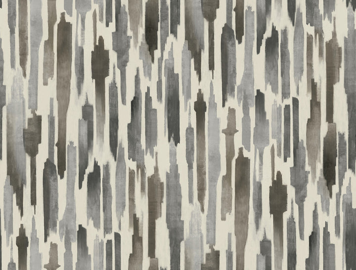 Pluie Charcoal Wallpaper by Lemieux et Cie Lemieux et Cie Signature Covers about 60.8 square feet 27-in by 27-ft long roll Unpasted 20.5 - Fabric Carolina -