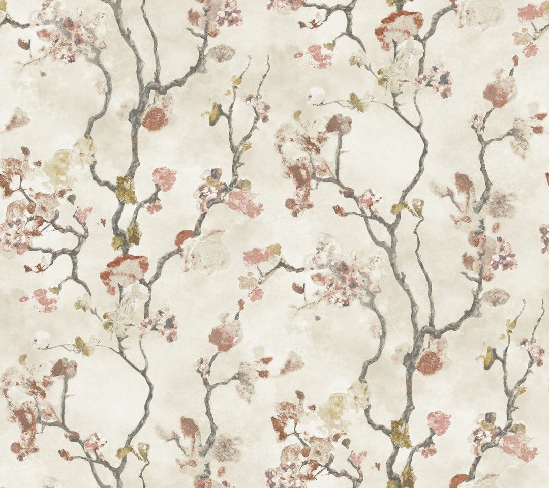 Avril Chinoiserie Coral by Lemieux et Cie Wallpaper