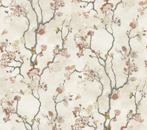 Avril Chinoiserie Coral Wallpaper by Lemieux et Cie