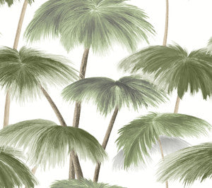 Plein Air Palms Green Wallpaper by Lemieux et Cie