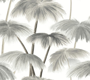 Plein Air Palms Black & White Wallpaper by Lemieux et Cie