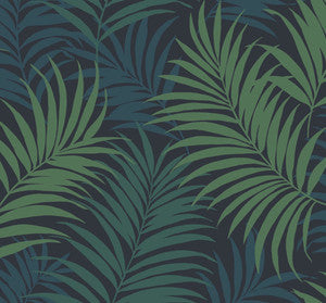 Via Palma Midnight Blue, Juniper, and Spearmint by Seabrook Wallpaper