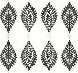 Mirasol Palm Frond Ebony and Eggshell by Seabrook Wallpaper