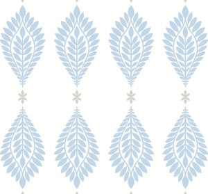 Mirasol Palm Frond Carolina Blue and Eggshell by Seabrook Wallpaper