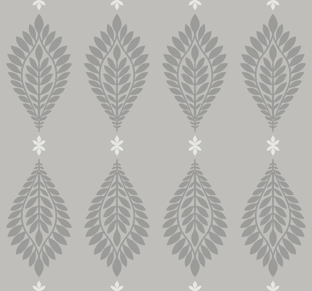 Mirasol Palm Frond Cove Gray by Seabrook Wallpaper Luxe Retreat United States 60.53 25.2" 27" - Fabric Carolina -