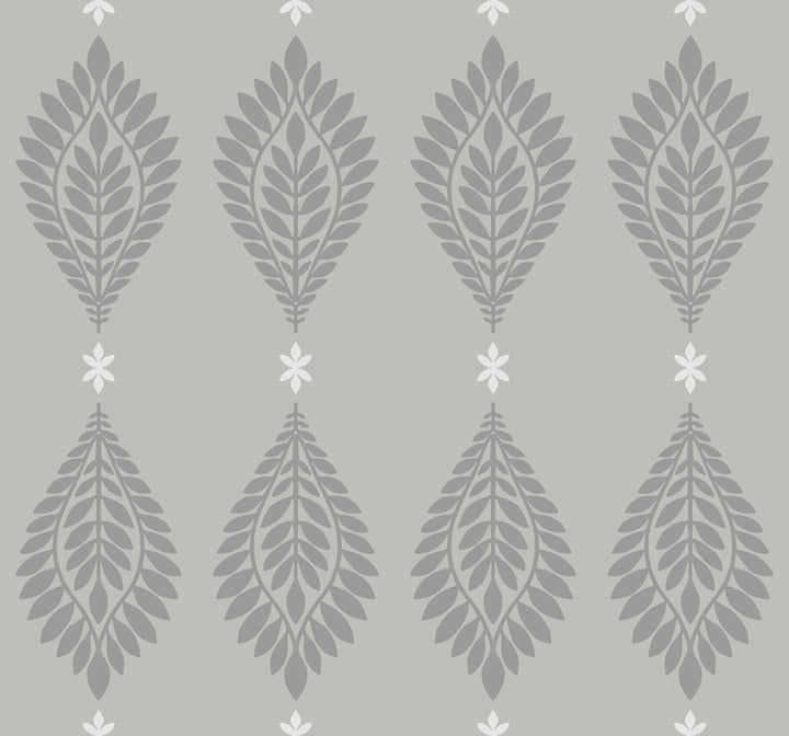 Mirasol Palm Frond Cove Gray by Seabrook Wallpaper Luxe Retreat United States 60.53 25.2" 27" - Fabric Carolina -