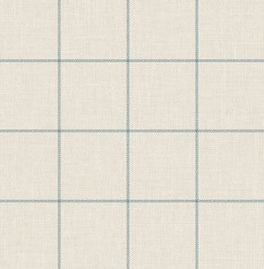 Linen Check Alabaster and Air Force Blue by Seabrook Wallpaper