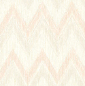 Regent Flamestitch Stringcloth Soft Melon and Arrowroot by Seabrook Wallpaper