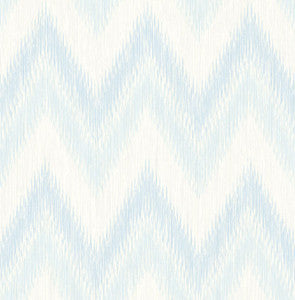 Regent Flamestitch Stringcloth Blue Frost and Eggshell by Seabrook Wallpaper