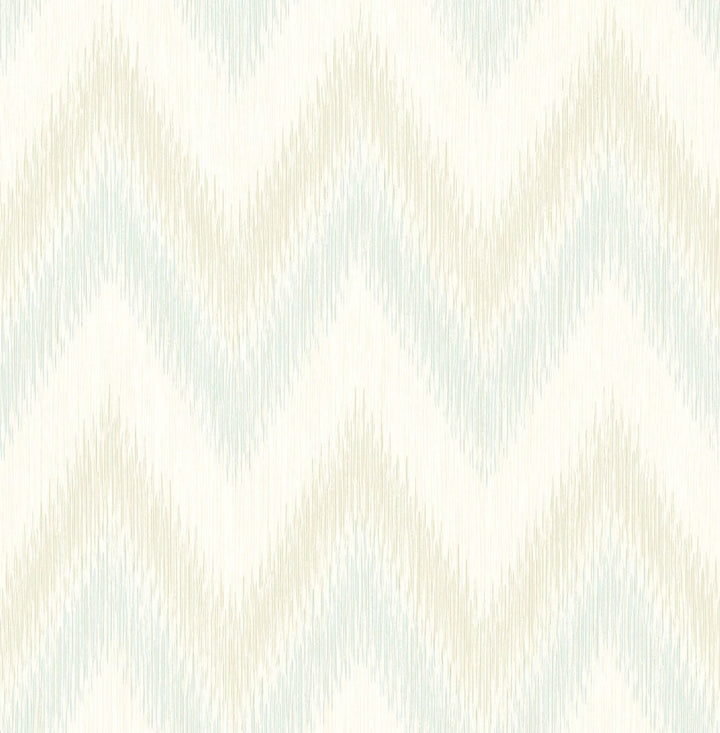 Regent Flamestitch Stringcloth Sea Glass and Eggshell by Seabrook Wallpaper Luxe Retreat United States 56.05 20.87" 20.5" - Fabric Carolina -