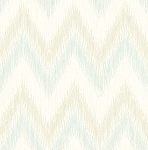Regent Flamestitch Stringcloth Sea Glass and Eggshell by Seabrook Wallpaper