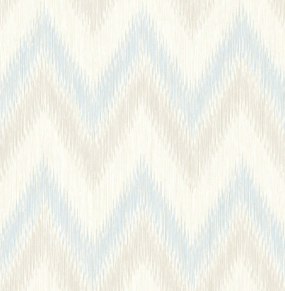 Regent Flamestitch Stringcloth Sky Blue and Arrowroot by Seabrook Wallpaper Luxe Retreat United States 56.05 20.87" 20.5" - Fabric Carolina -
