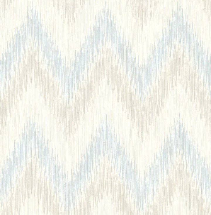 Regent Flamestitch Stringcloth Sky Blue and Arrowroot by Seabrook Wallpaper Luxe Retreat United States 56.05 20.87" 20.5" - Fabric Carolina -