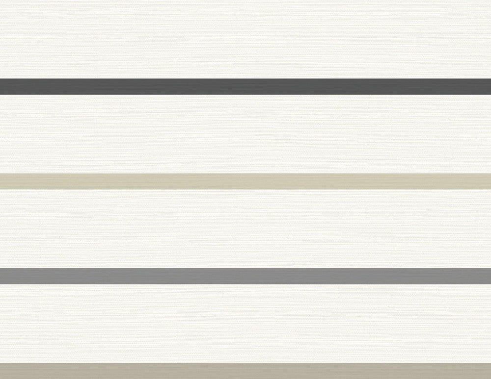 Crew Stripe Ivory, Wrought Iron, and Sand Dollar by Seabrook Wallpaper Luxe Retreat United States 60.53 20.87" 27" - Fabric Carolina -