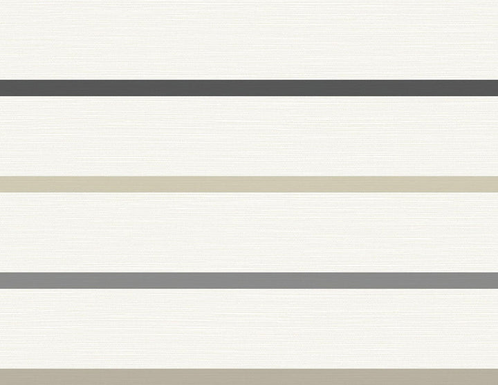 Crew Stripe Ivory, Wrought Iron, and Sand Dollar by Seabrook Wallpaper Luxe Retreat United States 60.53 20.87" 27" - Fabric Carolina -