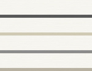 Crew Stripe Ivory, Wrought Iron, and Sand Dollar by Seabrook Wallpaper
