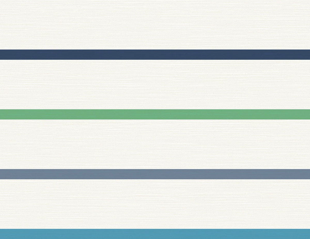 Crew Stripe Midnight Blue, Spearmint, and Eggshell by Seabrook Wallpaper Luxe Retreat United States 60.53 20.87" 27" - Fabric Carolina -