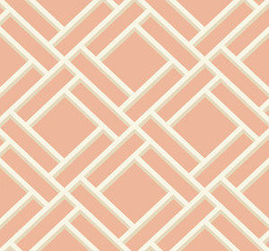 Block Trellis Melon and Arrowroot by Seabrook Wallpaper
