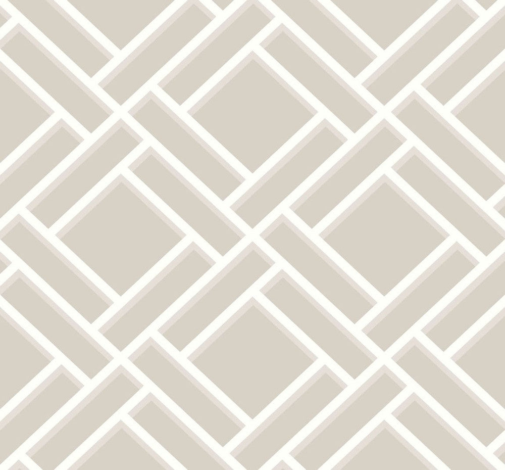 Block Trellis Cove Gray and Fog by Seabrook Wallpaper Luxe Retreat United States 60.53 12.6" 27" - Fabric Carolina -