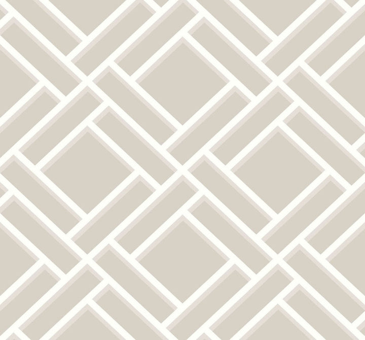 Block Trellis Cove Gray and Fog by Seabrook Wallpaper Luxe Retreat United States 60.53 12.6" 27" - Fabric Carolina -