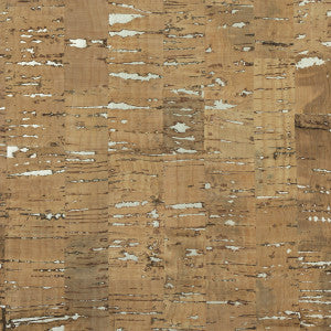 Cork Honey Brown & Metallic Silver by Seabrook Wallpaper