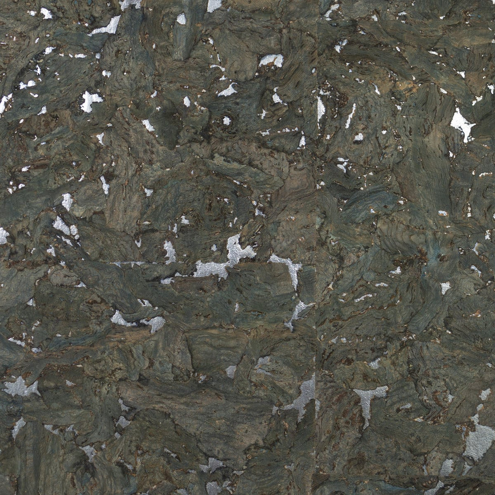 Cork Deep Sea & Metallic Silver by Seabrook Wallpaper Lillian August Grasscloth Binder China 72 0" 36" - Fabric Carolina -