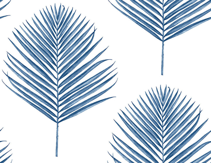 Maui Palm Coastal Blue by Seabrook Wallpaper Lillian August Peel and Stick United States 40.5 20.87" 27" - Fabric Carolina -