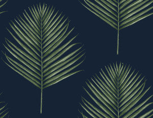 Maui Palm Midnight Blue & Paradise Green by Seabrook Wallpaper