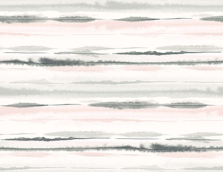 Horizon Stripe Pink Sunset by Seabrook Wallpaper Lillian August Peel and Stick United States 40.5 20.87" 27" - Fabric Carolina -