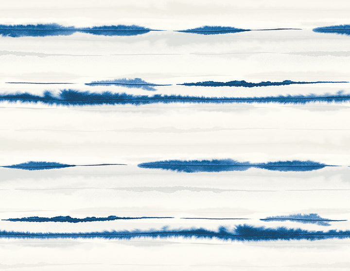Horizon Stripe Blue Oasis by Seabrook Wallpaper Lillian August Peel and Stick United States 40.5 20.87" 27" - Fabric Carolina -