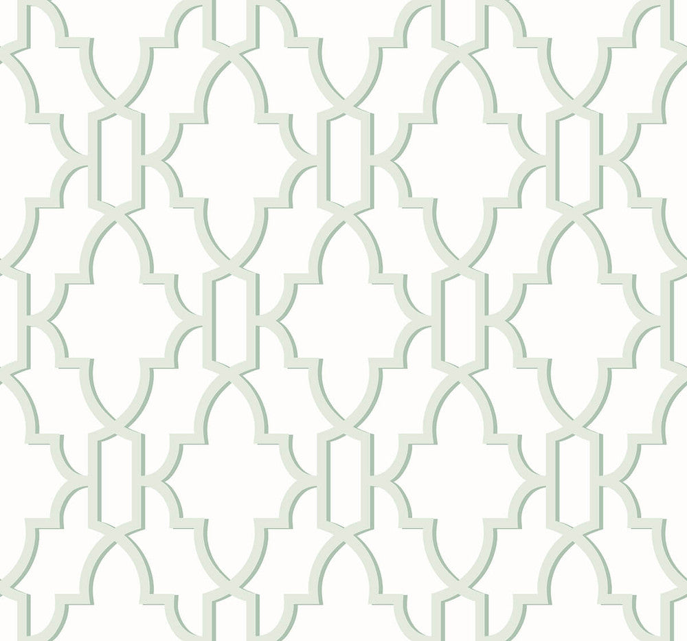 Coastal Lattice Seaglass by Seabrook Wallpaper Lillian August Peel and Stick United States 40.5 12.6" 27" - Fabric Carolina -