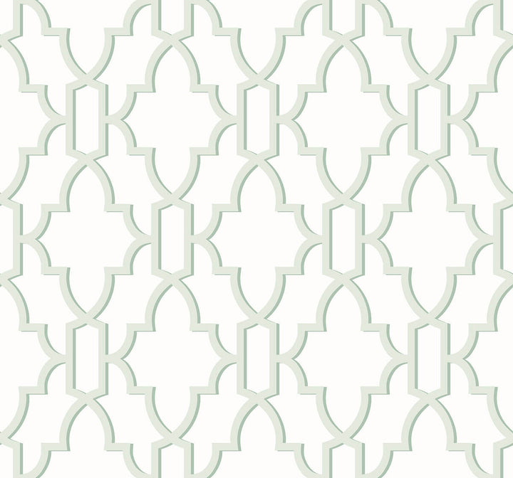 Coastal Lattice Seaglass by Seabrook Wallpaper Lillian August Peel and Stick United States 40.5 12.6" 27" - Fabric Carolina -