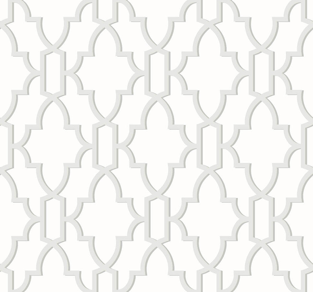 Coastal Lattice Harbor Mist by Seabrook Wallpaper Lillian August Peel and Stick United States 40.5 12.6" 27" - Fabric Carolina -