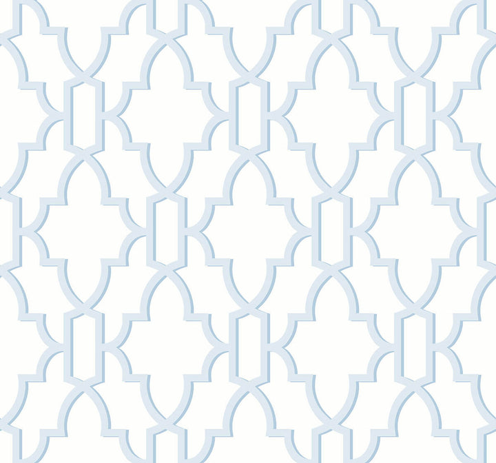 Coastal Lattice Hampton Blue by Seabrook Wallpaper Lillian August Peel and Stick United States 40.5 12.6" 27" - Fabric Carolina -