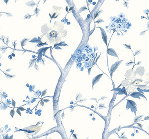 Floral Trail Bluestone by Seabrook Wallpaper
