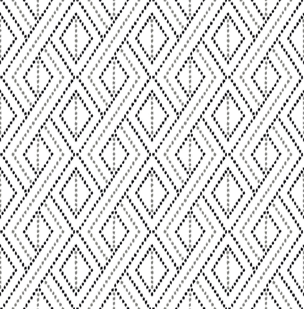 Boho Grid Alloy by Seabrook Wallpaper Lillian August Peel and Stick United States 30.75 5.22" 20.5" - Fabric Carolina -