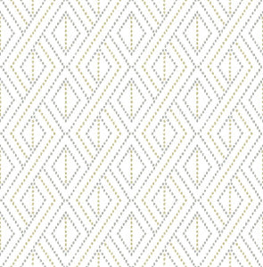 Boho Grid Argos Grey & Yellow by Seabrook Wallpaper