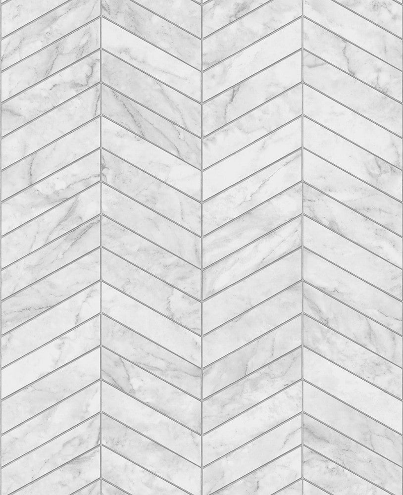 Marbled Chevron Calcutta & Argos Grey by Seabrook Wallpaper Lillian August Peel and Stick United States 30.75 25.2" 20.5" - Fabric Carolina -
