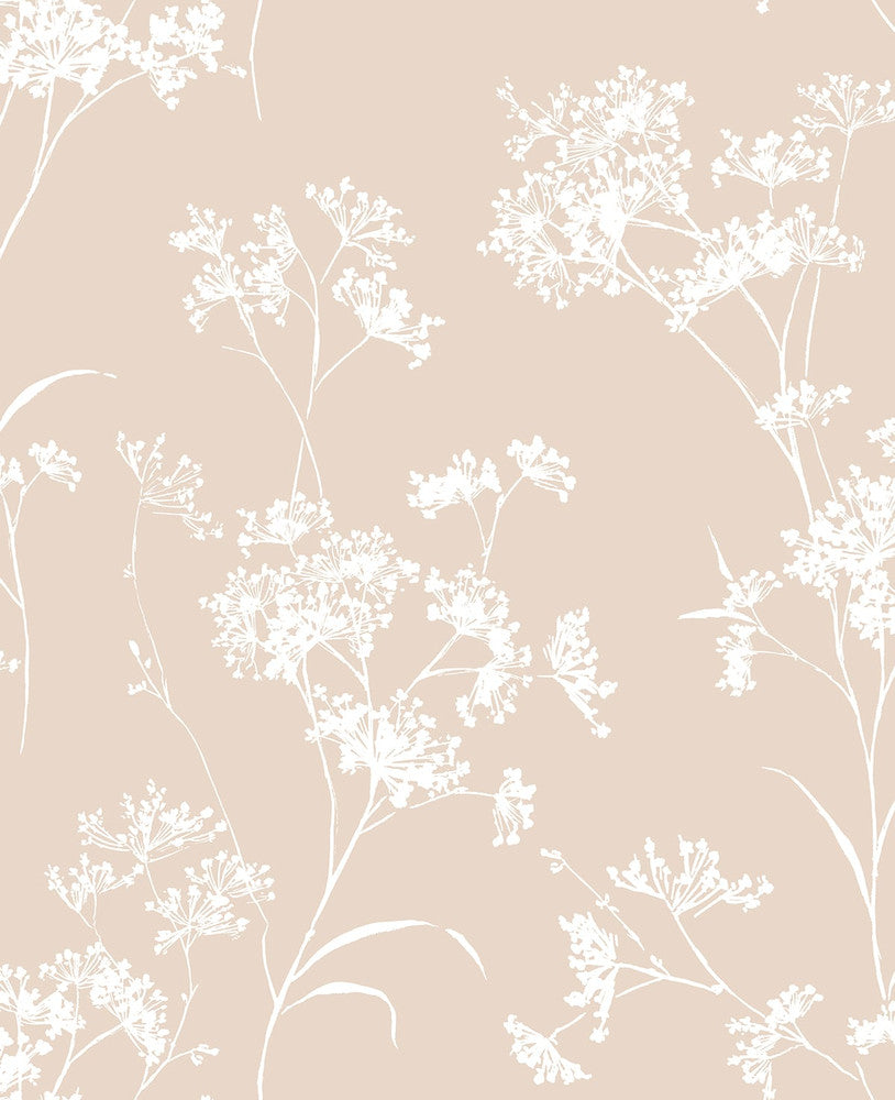 Floral Mist Peach Petal by Seabrook Wallpaper Lillian August Peel and Stick United States 30.75 25.2" 20.5" - Fabric Carolina -