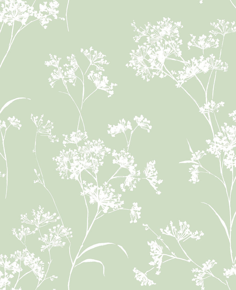 Floral Mist Seacrest Green by Seabrook Wallpaper Lillian August Peel and Stick United States 30.75 25.2" 20.5" - Fabric Carolina -